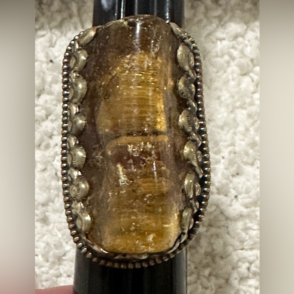 NEW HANDCARVED RAW AMBER RING